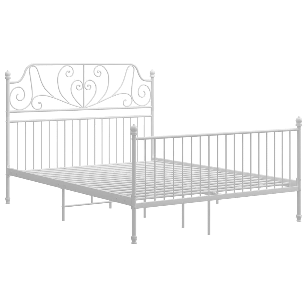 sengestel 140x200 cm metal hvid