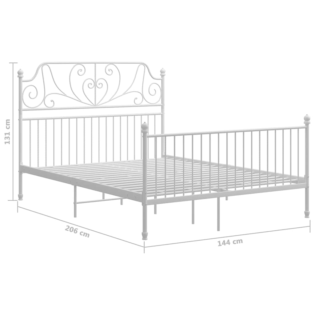 sengestel 140x200 cm metal hvid