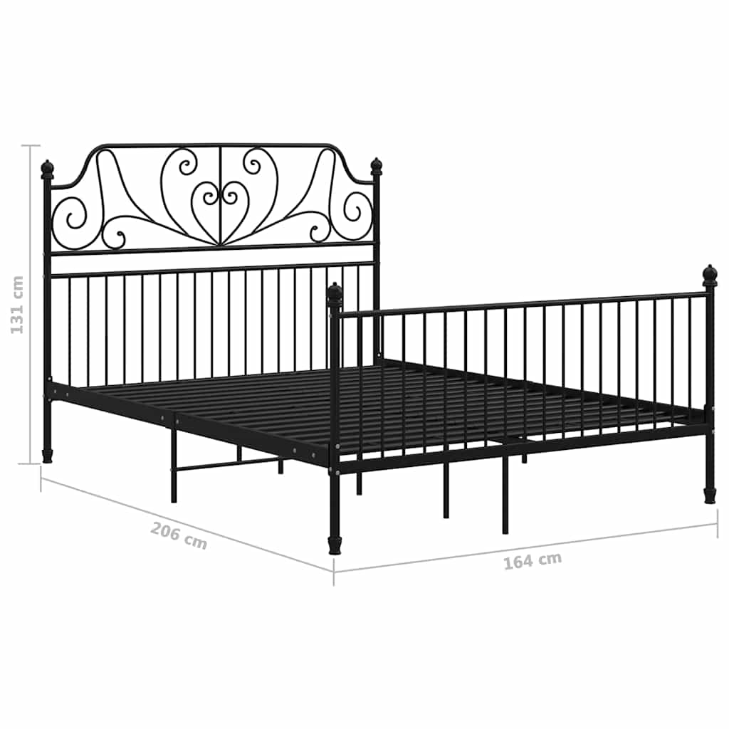 sengestel 160x200 cm metal sort