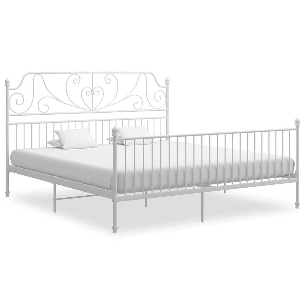 sengestel 200x200 cm metal hvid
