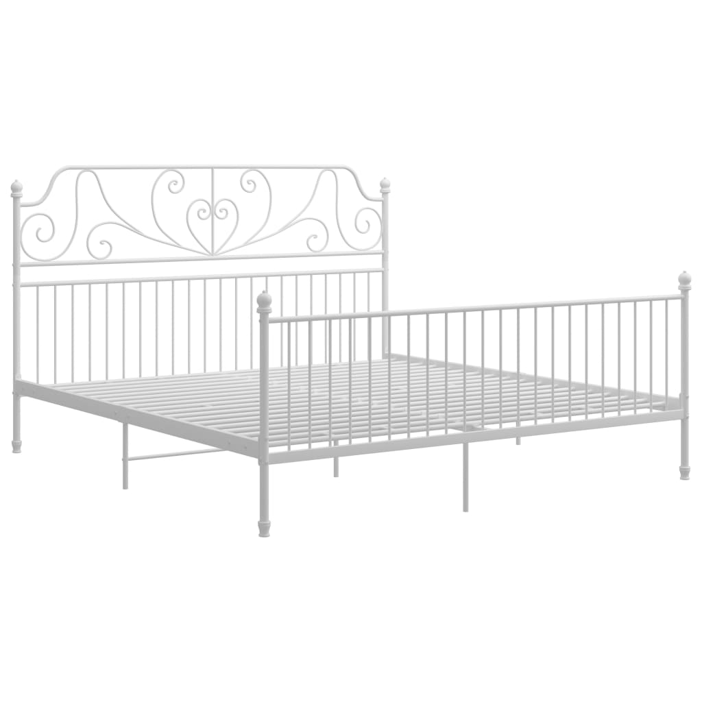 sengestel 200x200 cm metal hvid