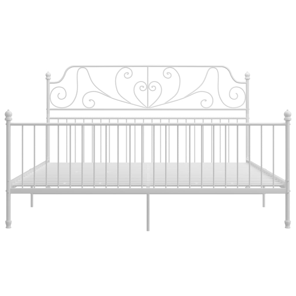 sengestel 200x200 cm metal hvid