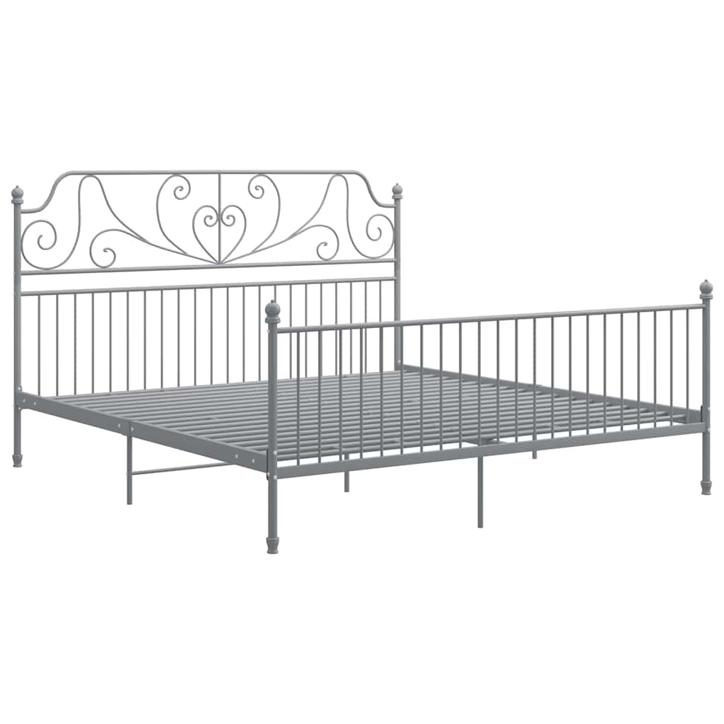 sengestel 200x200 cm metal grå