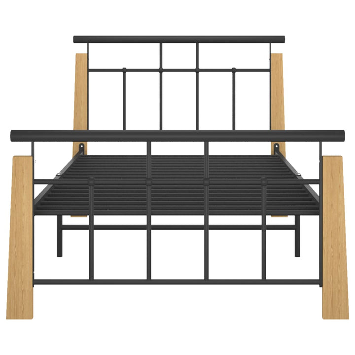 sengestel 90x200 cm massivt egetræ og metal