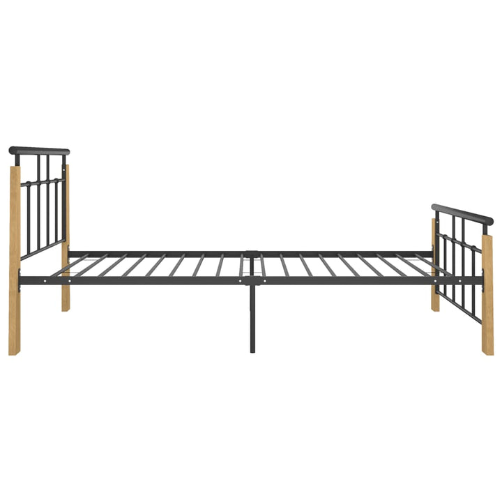 sengestel 100x200 cm metal og massivt egetræ