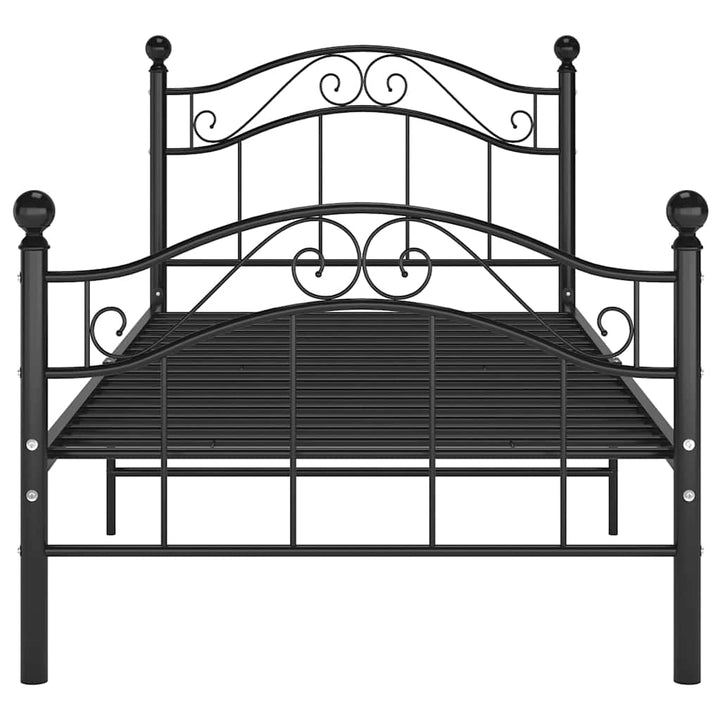 sengestel sort metal 90 x 200 cm