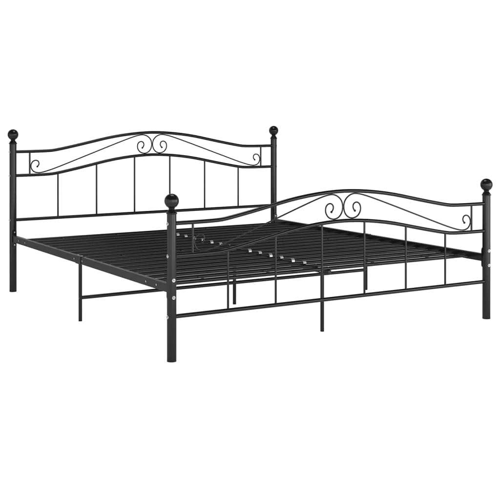 sengestel 140x200 cm metal sort