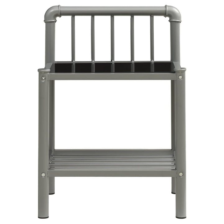 sengeskabe 2 stk. metal og glas grå og sort