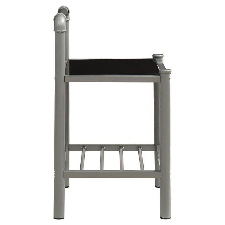 sengeskabe 2 stk. metal og glas grå og sort