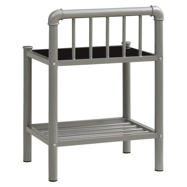 sengeskabe 2 stk. metal og glas grå og sort