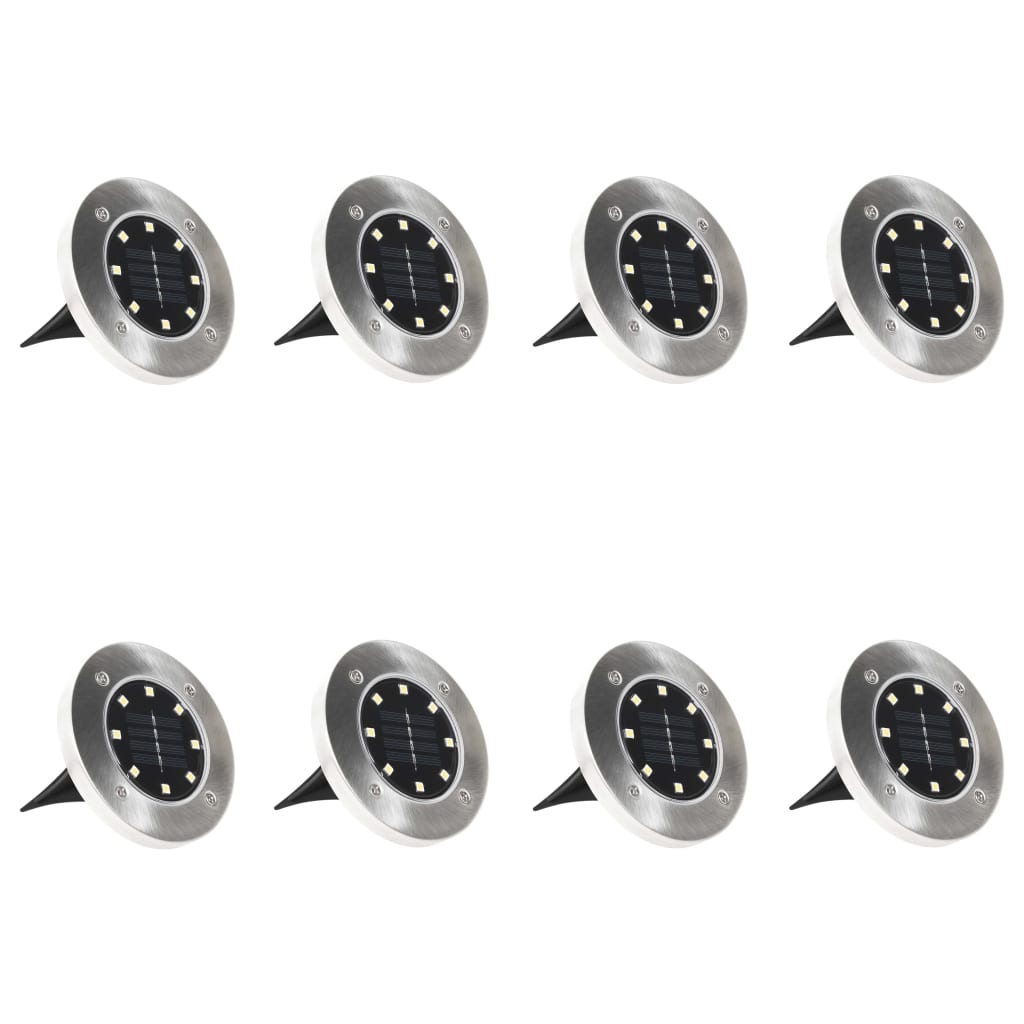 soldrevne LED-nedgravningsspots 8 stk. RGB-farver