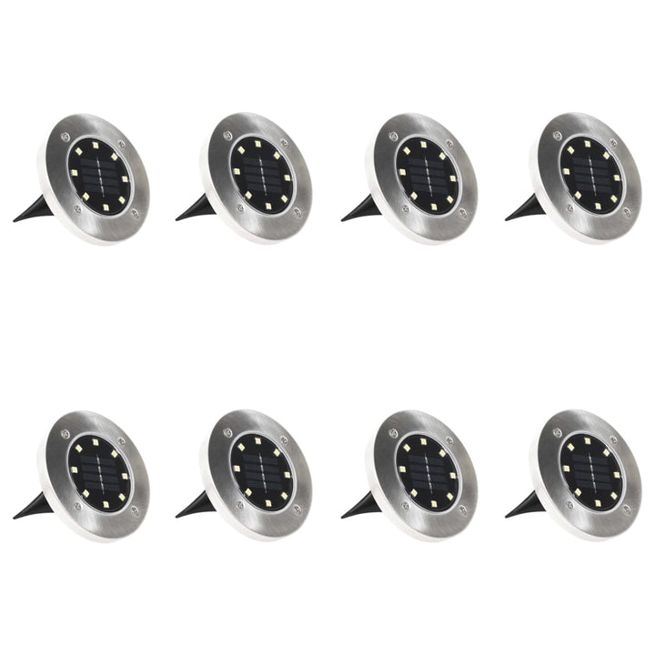 soldrevne LED-nedgravningsspots 8 stk. RGB-farver