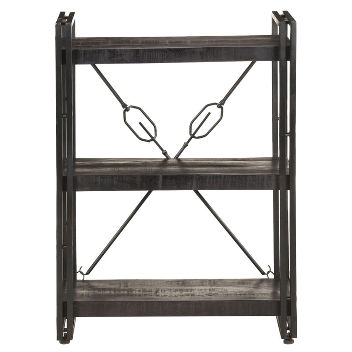 bogreol m. 3 hylder 60x30x80 cm massivt mangotræ sort