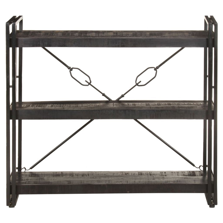 bogreol m. 3 hylder 90x30x80 cm massivt mangotræ sort