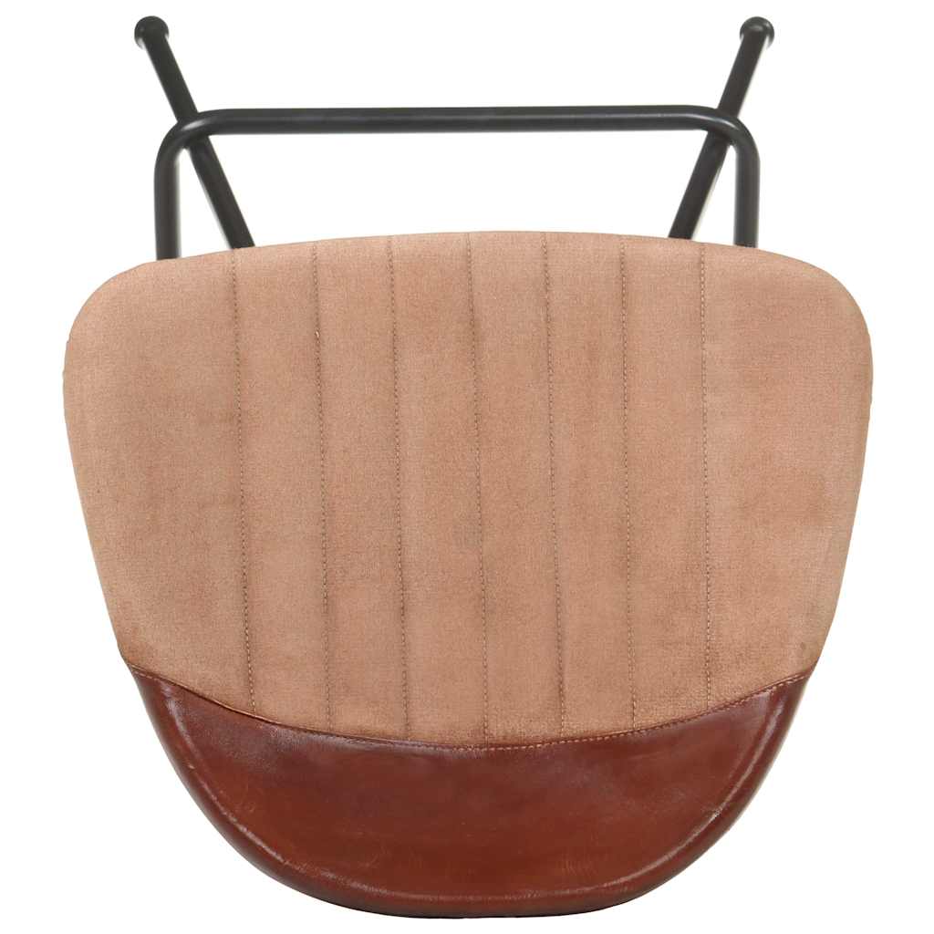 barstole 2 stk. ægte skind brun