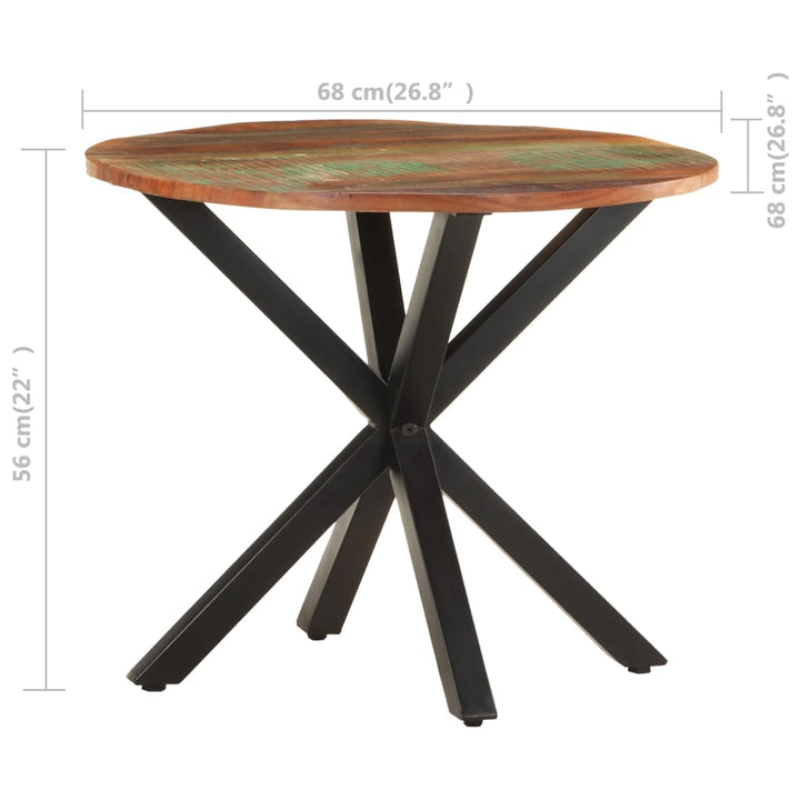 sidebord 68x68x56 cm massivt genbrugstræ