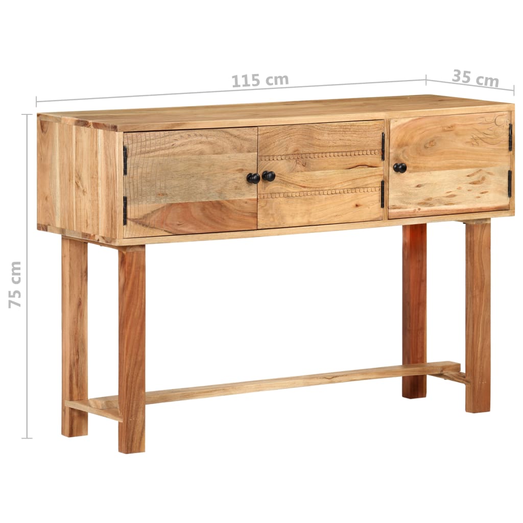 skænk 115x35x75 cm massivt akacietræ