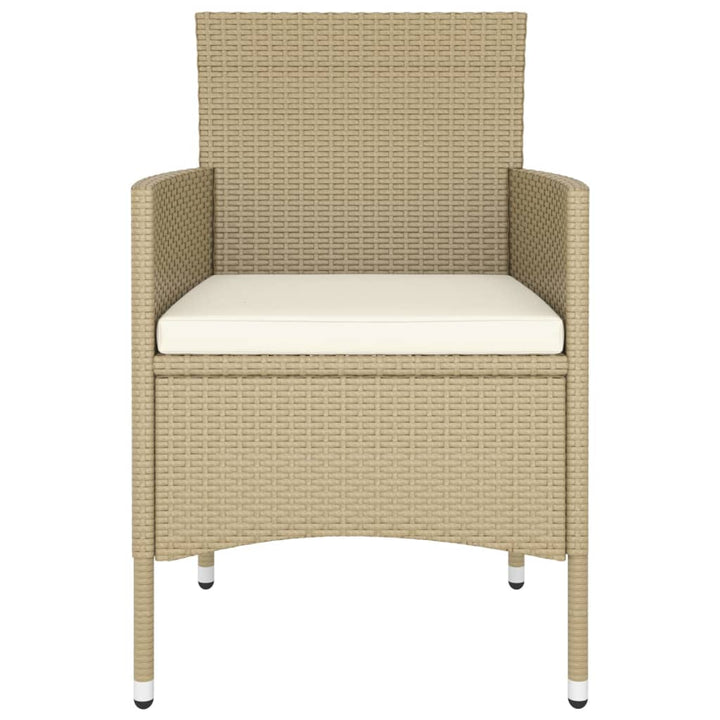 spisebordssæt til haven 5 dele polyrattan beige