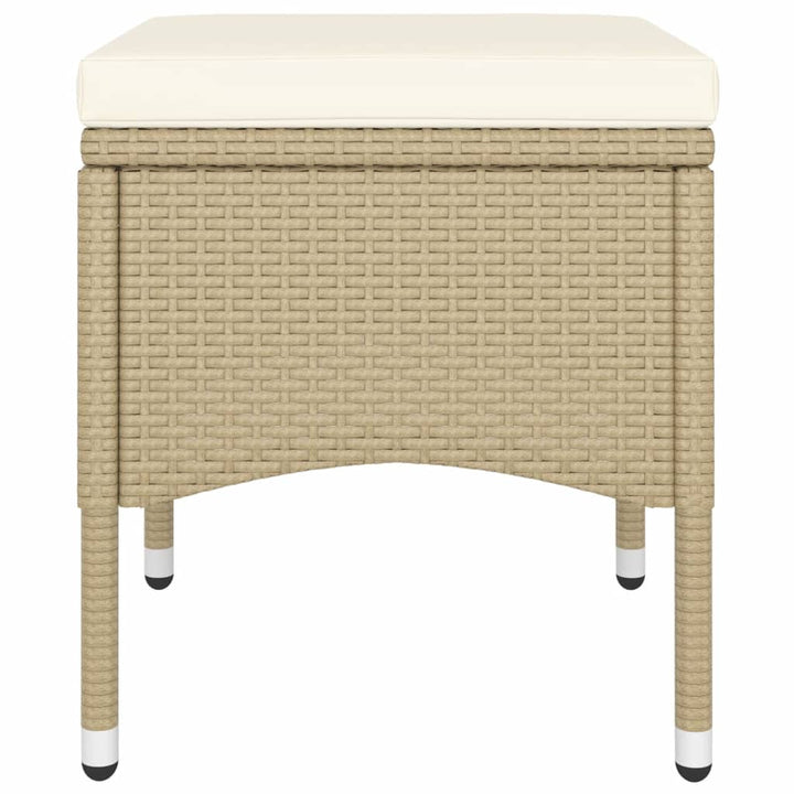 spisebordssæt til haven 5 dele polyrattan beige