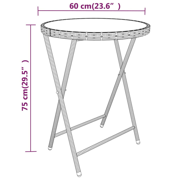 bistrosæt til haven 5 dele polyrattan og hærdet glas sort
