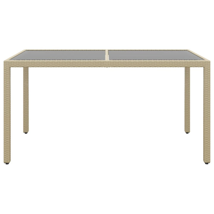 spisebordssæt til haven 7 dele polyrattan og hærdet glas beige
