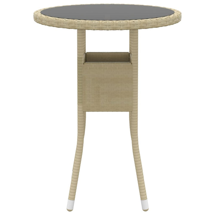 spisebordssæt til haven 3 dele polyrattan beige