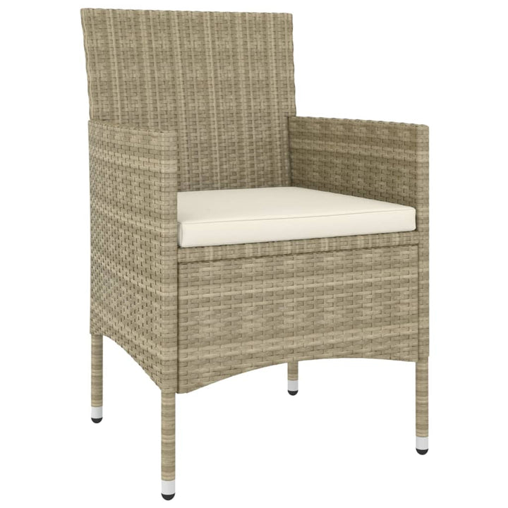 loungesæt til haven 5 dele polyrattan beige