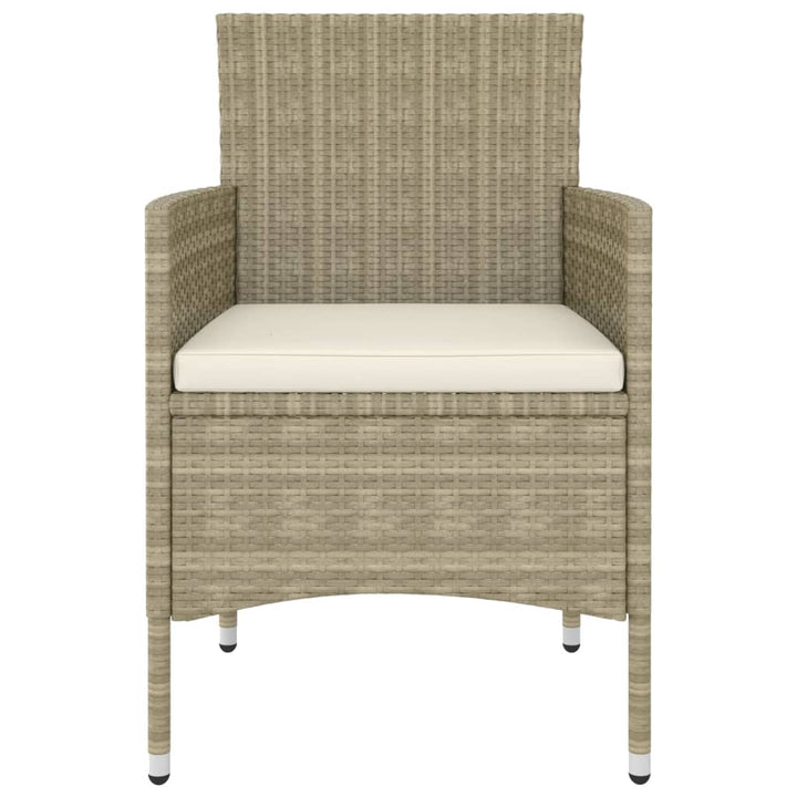 loungesæt til haven 5 dele polyrattan beige