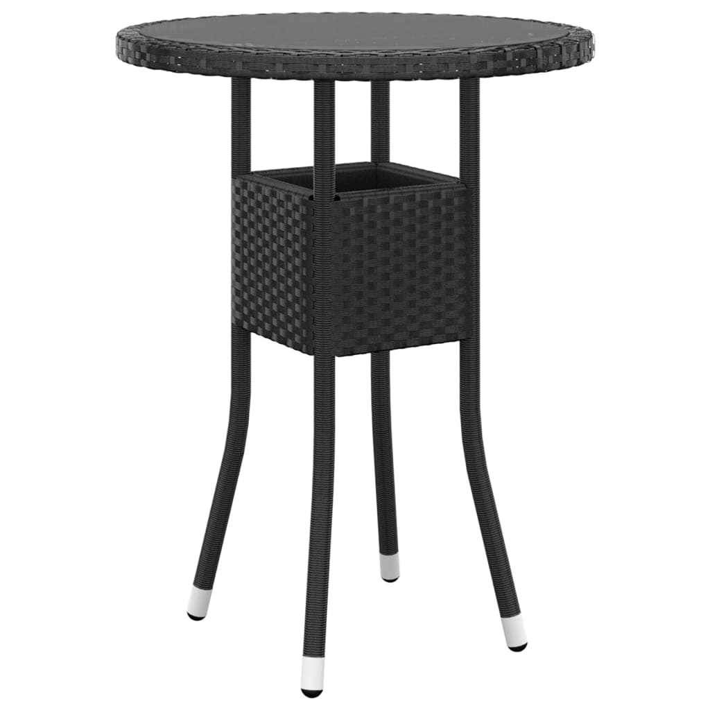 loungesæt til haven 5 dele polyrattan sort
