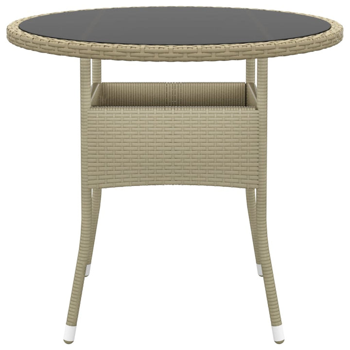 spisebordssæt til haven 3 dele polyrattan beige