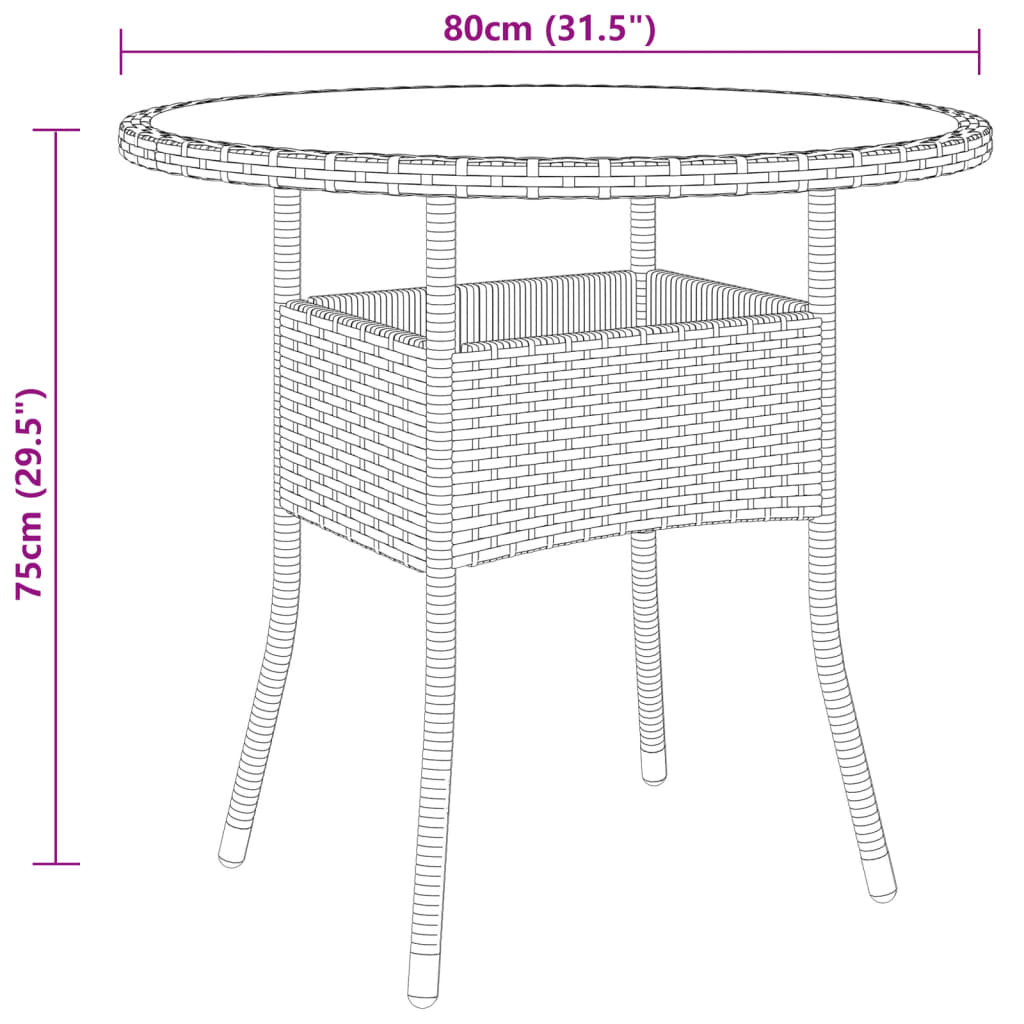 spisebordssæt til haven 5 dele polyrattan beige