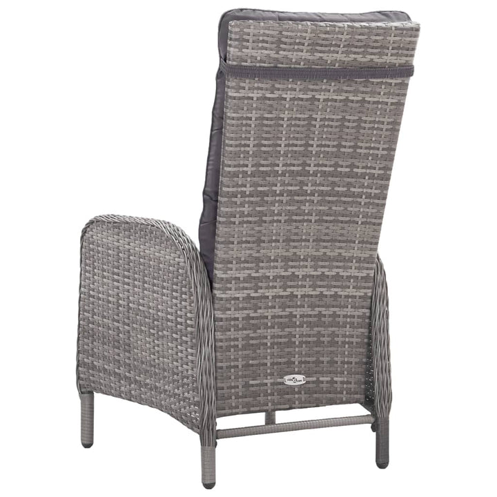 spisebordssæt til haven 5 dele polyrattan og glas grå