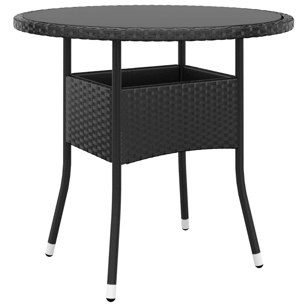 bistrosæt til haven 5 dele polyrattan sort