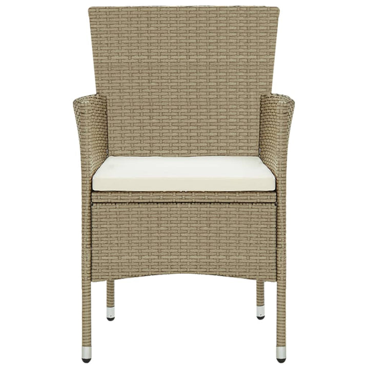 spisebordssæt til haven 11 dele polyrattan beige