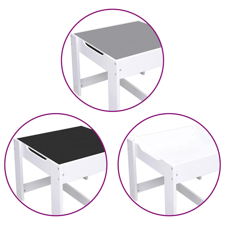 børnebord med 2 stole MDF hvid