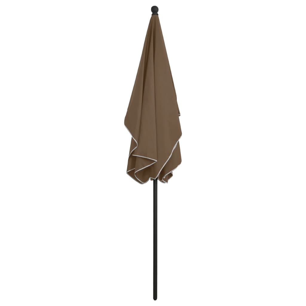 parasol med stang 210x140 cm gråbrun