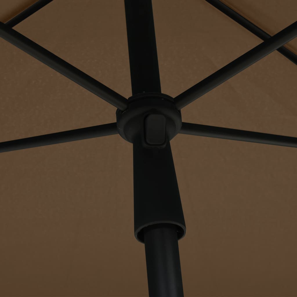 parasol med stang 210x140 cm gråbrun