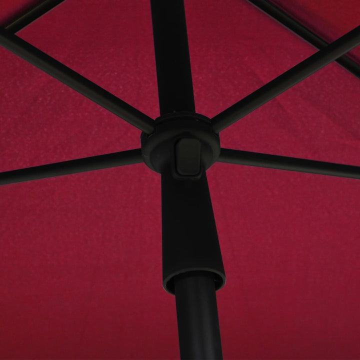 parasol med stang 210x140 cm bordeauxfarvet