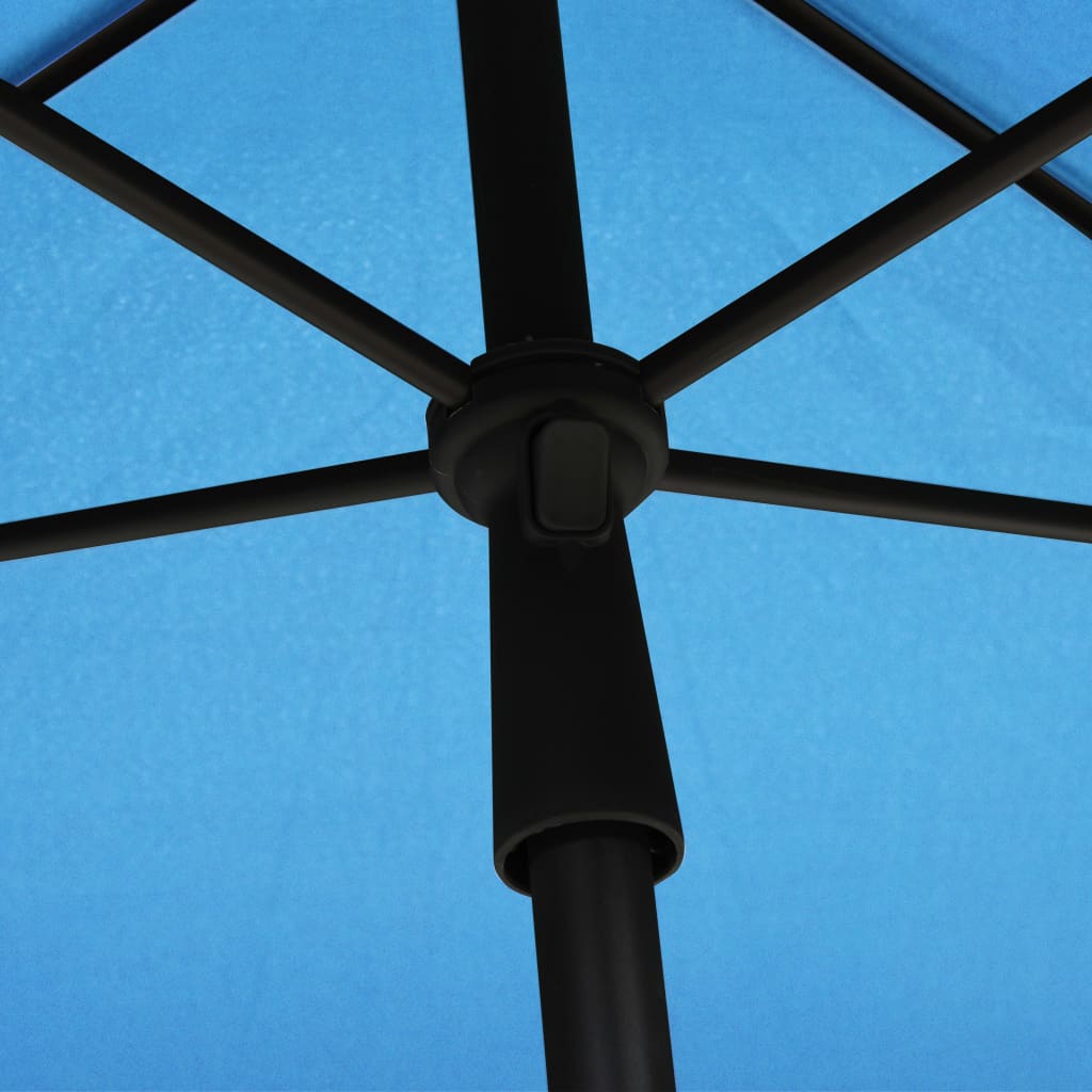 parasol med stang 210x140 cm azurblå