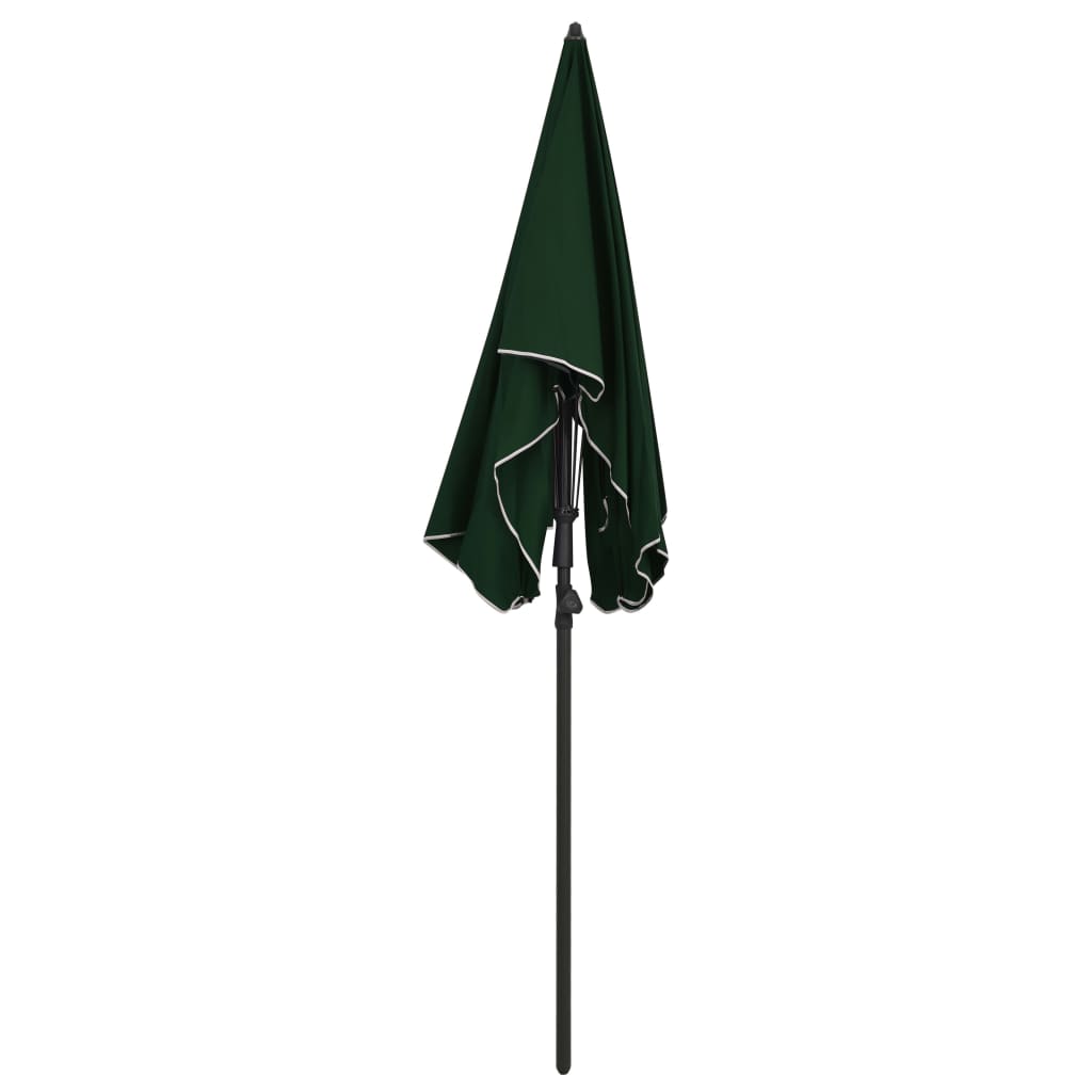 parasol med stang 200x130 cm grøn