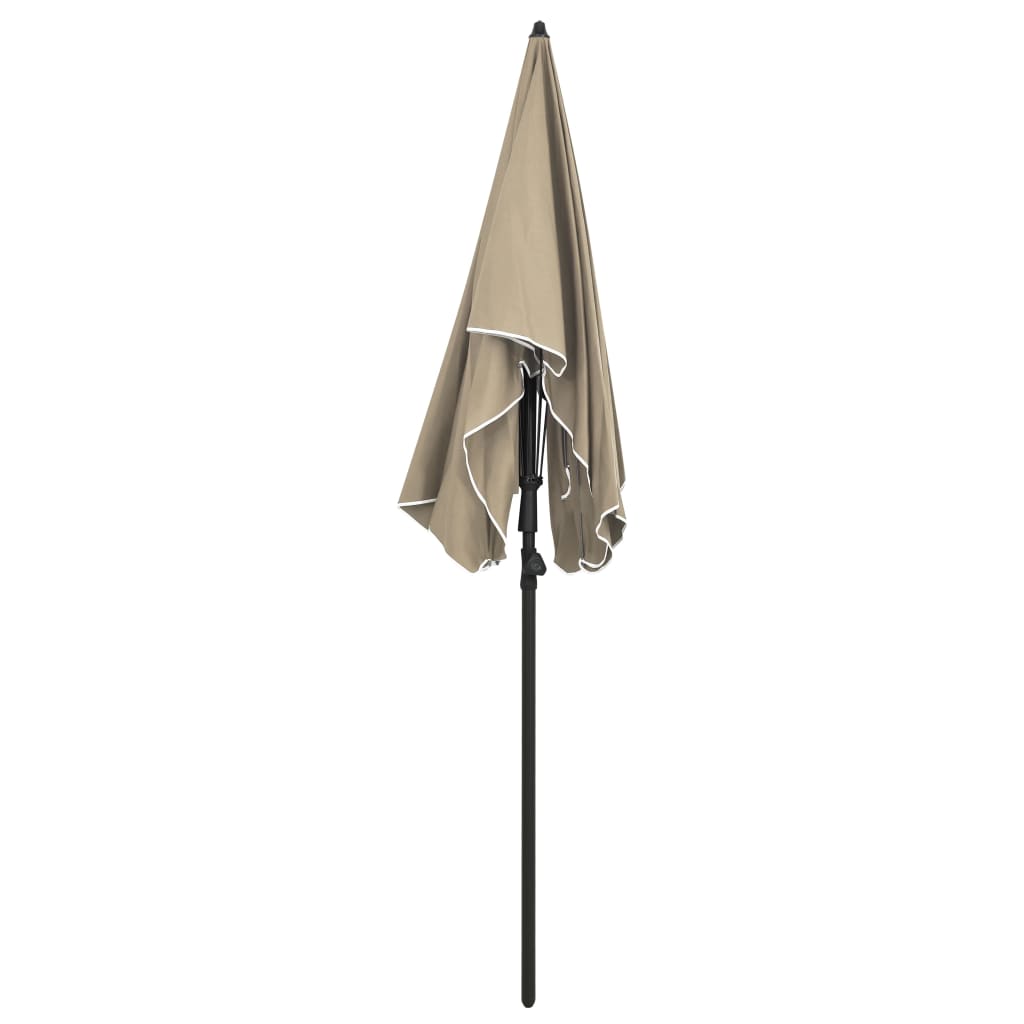 parasol med stang 200x130 cm gråbrun