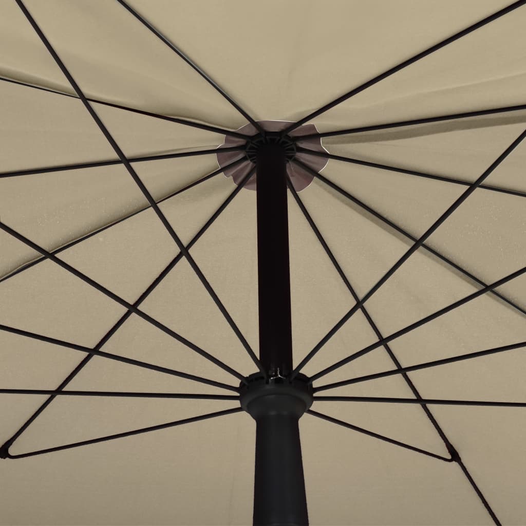 parasol med stang 200x130 cm gråbrun