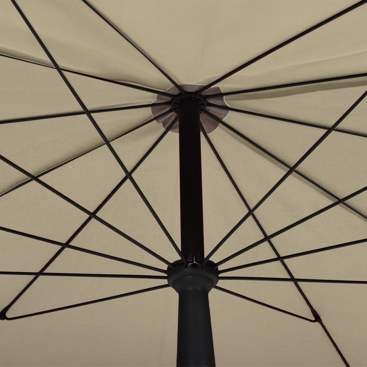 parasol med stang 200x130 cm gråbrun