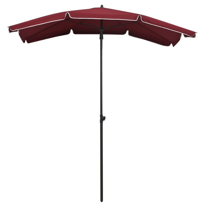 parasol med stang 200x130 cm bordeauxfarvet
