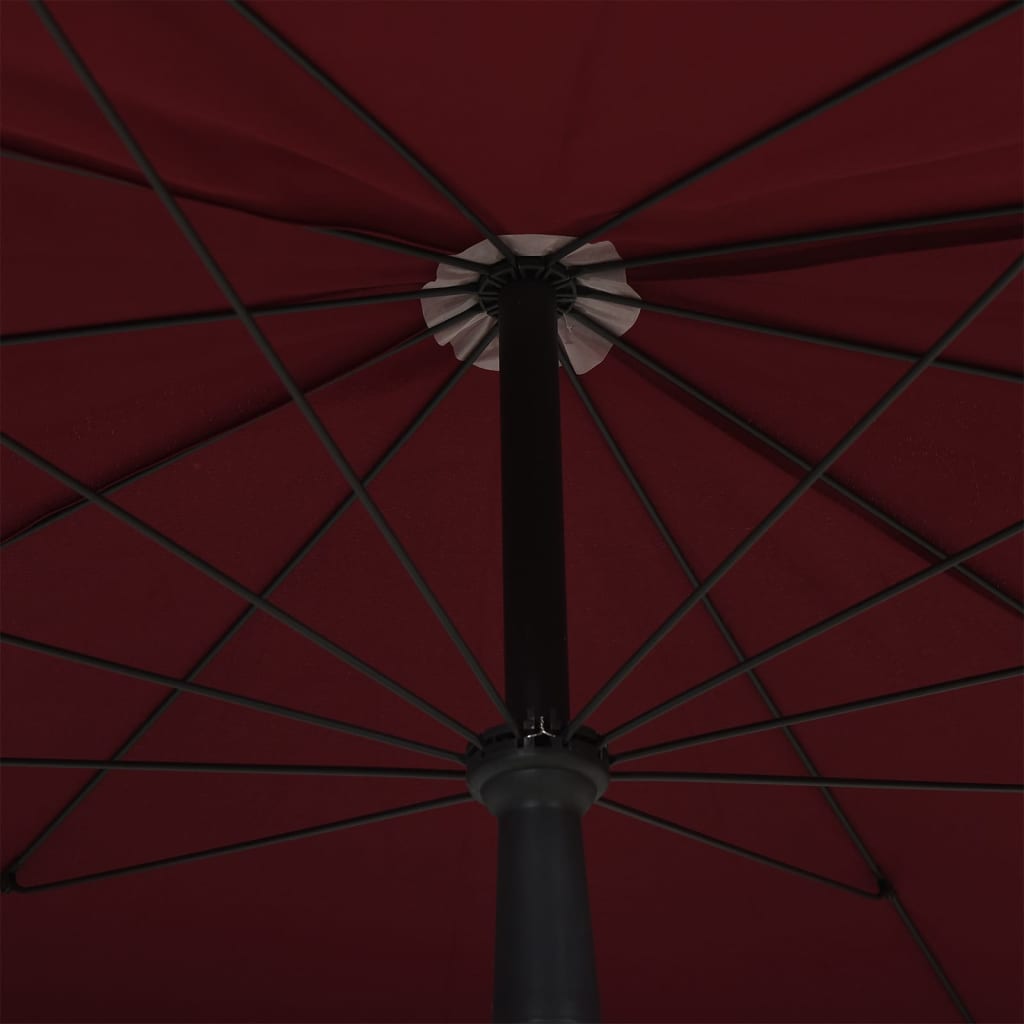 parasol med stang 200x130 cm bordeauxfarvet