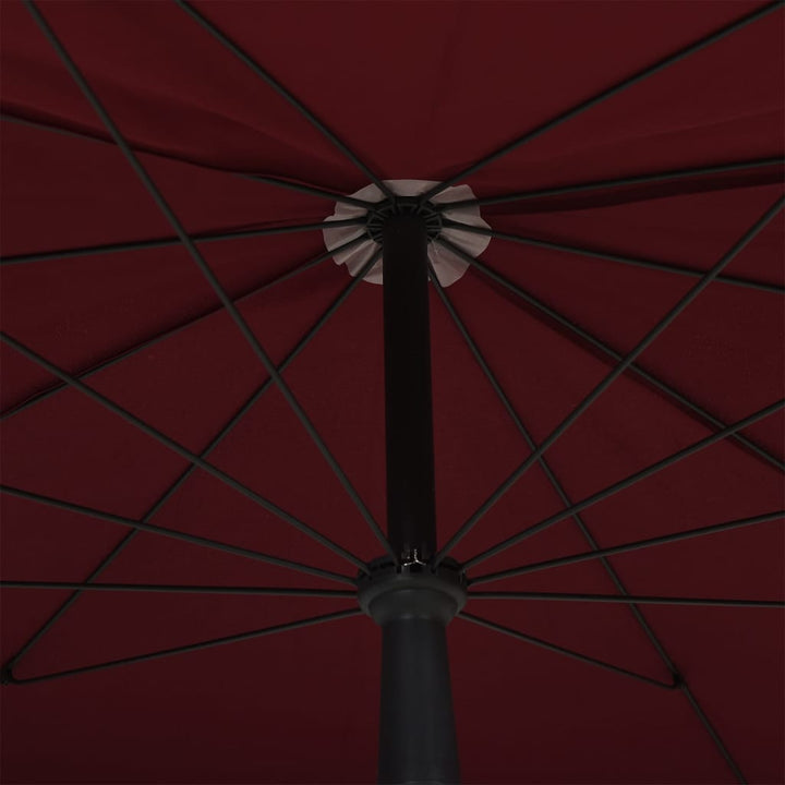 parasol med stang 200x130 cm bordeauxfarvet