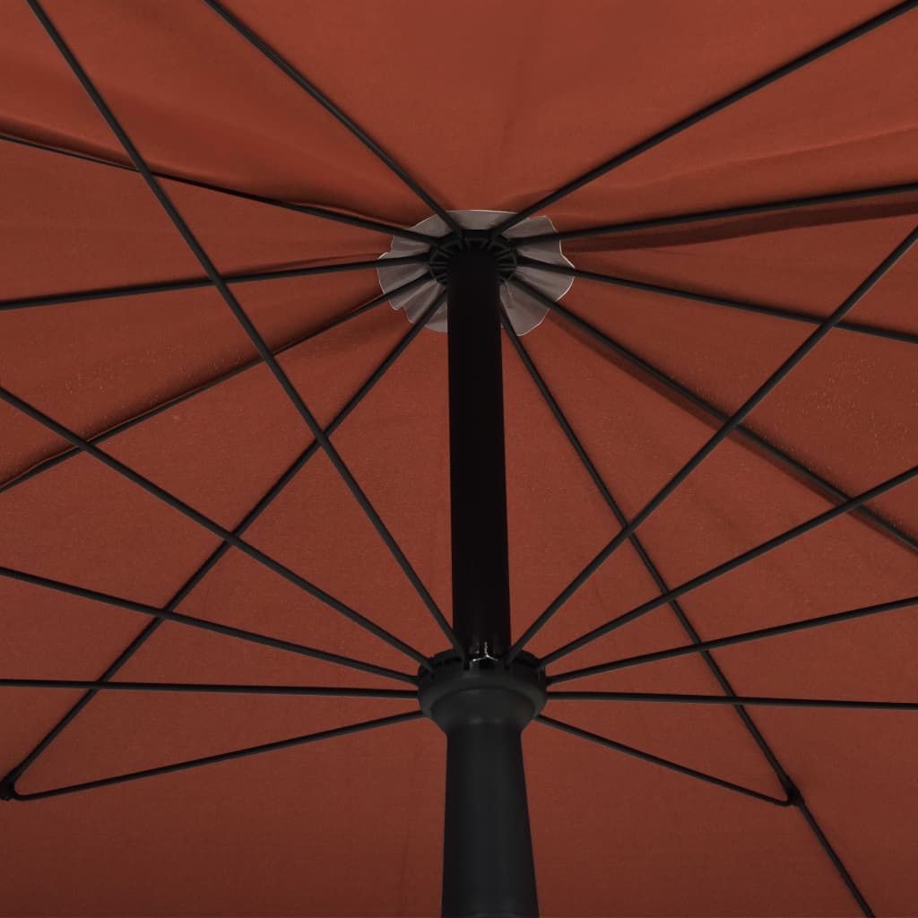 parasol med stang 200x130 cm terrakotta