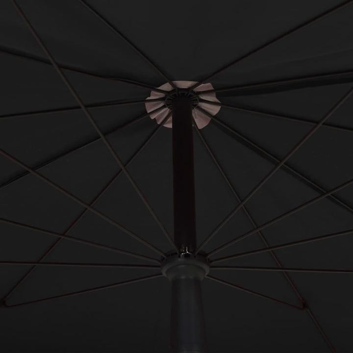 parasol med stang 200x130 cm sort