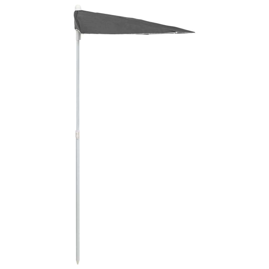 halv parasol med stang 180x90 cm antracitgrå