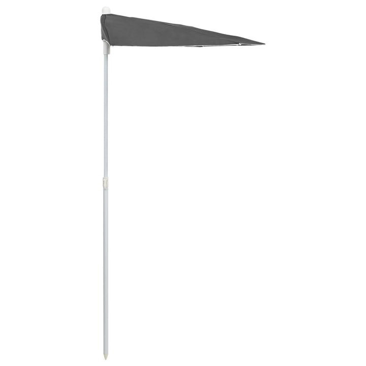 halv parasol med stang 180x90 cm antracitgrå